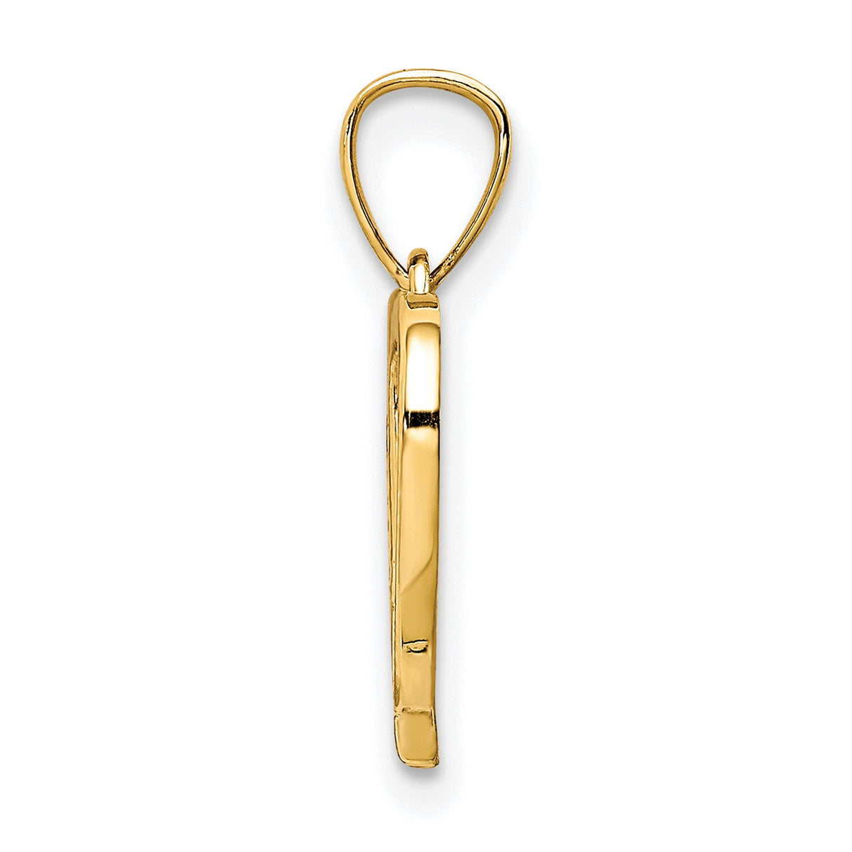 10k Yellow Gold Heart Pendant with Cubic Zirconia, Open Design Romantic Jewelry for Women