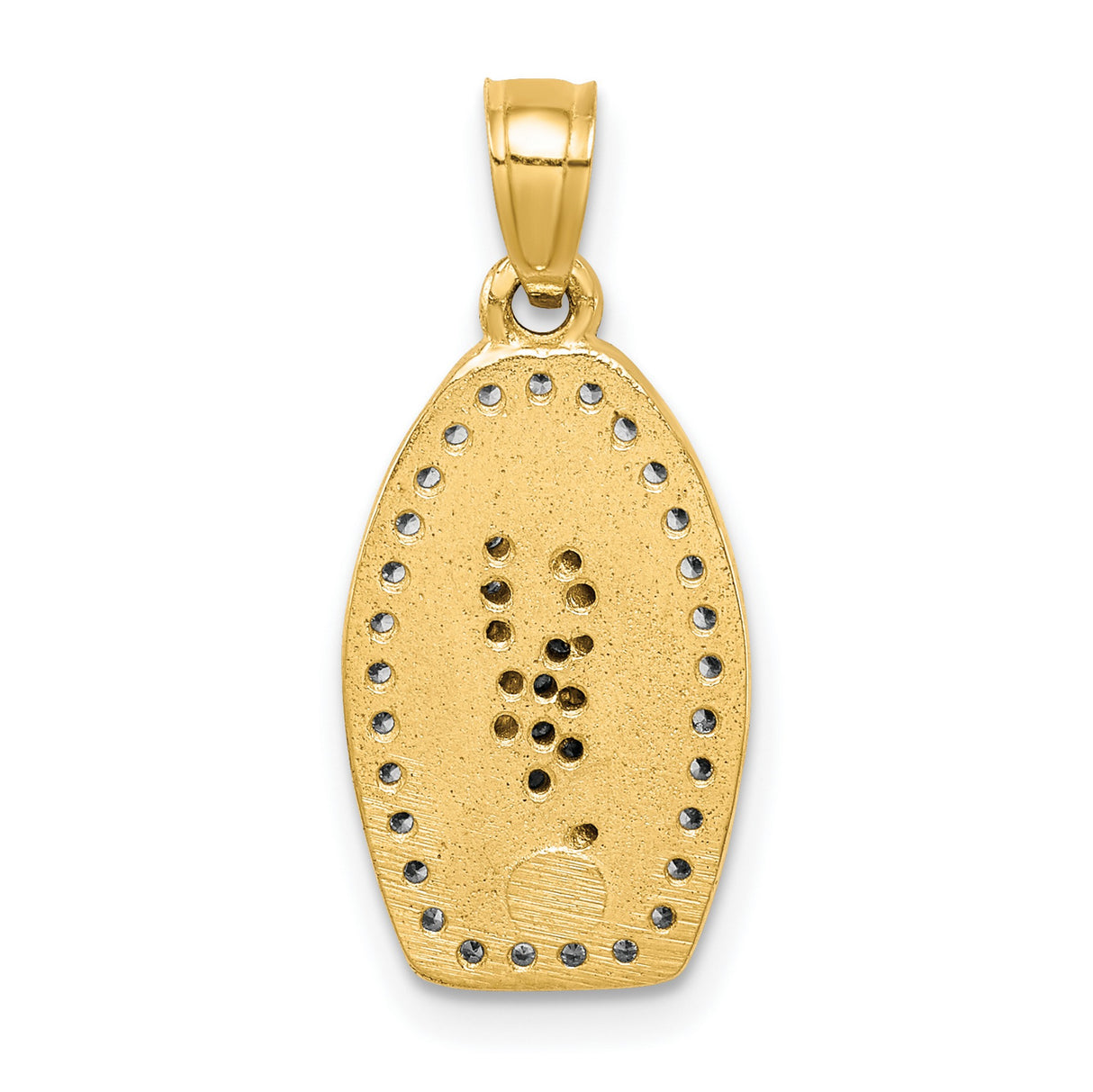 10k Multi-Tone Gold Virgin Mary Pendant with Cubic Zirconia, Our Lady of Guadalupe Medallion