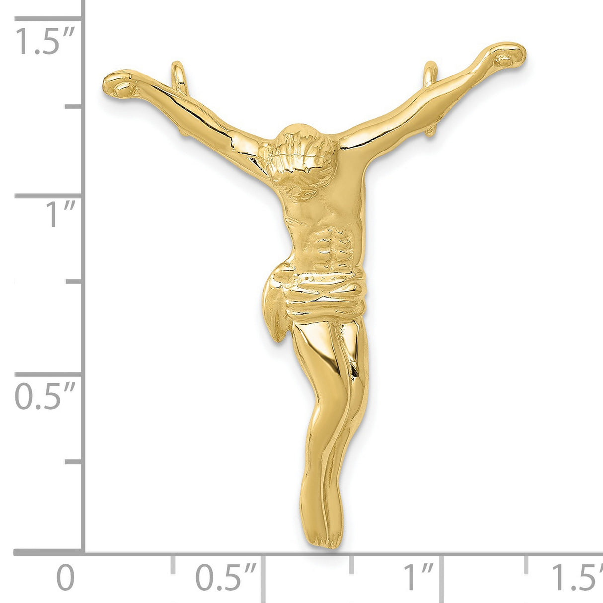 10k Yellow Gold Crucifix Pendant with Jesus on Cross, Catholic Christian Faith Charm