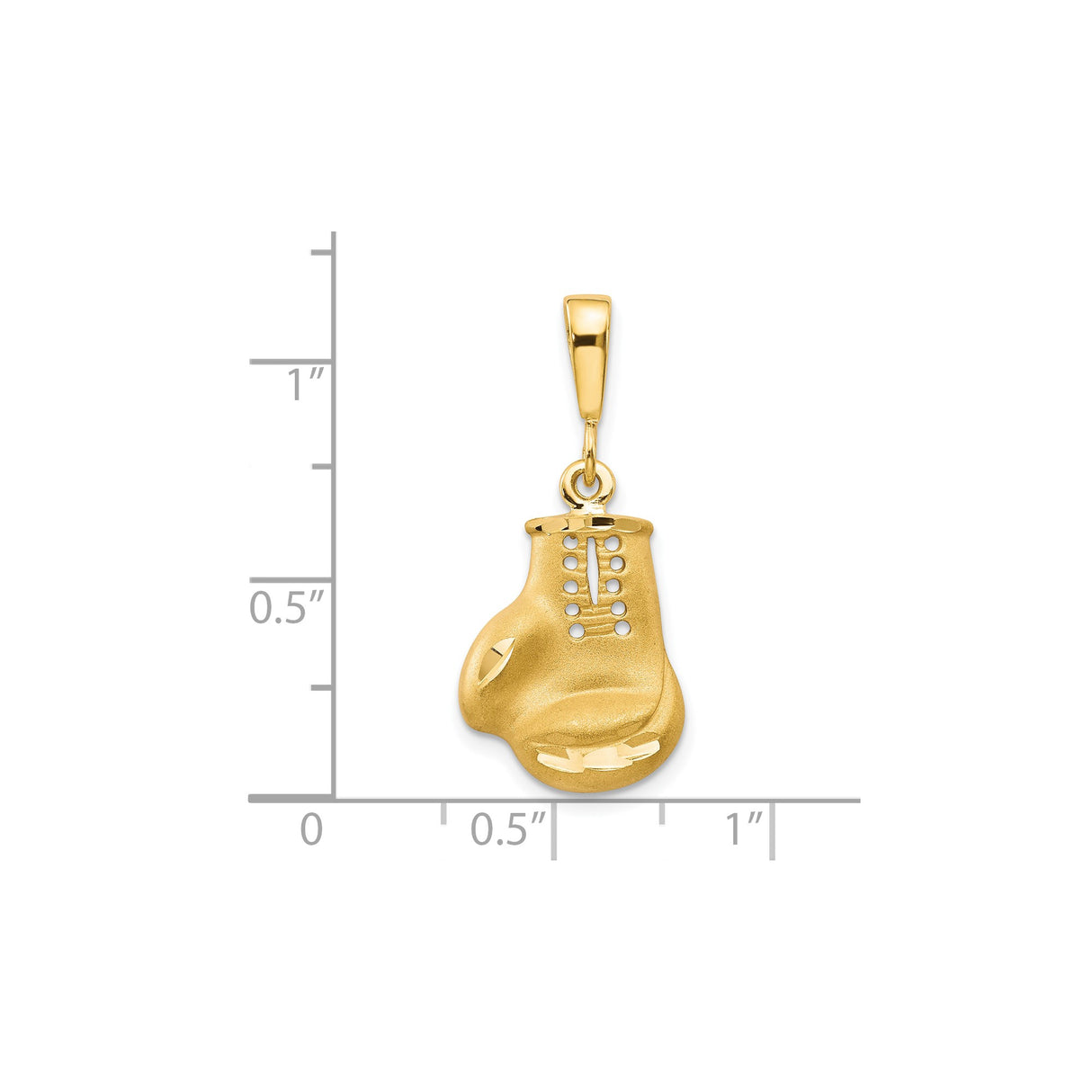 10k Yellow Gold Boxing Glove Pendant, Detailed Laced Design, Sports Charm for Men or Unisex Wear