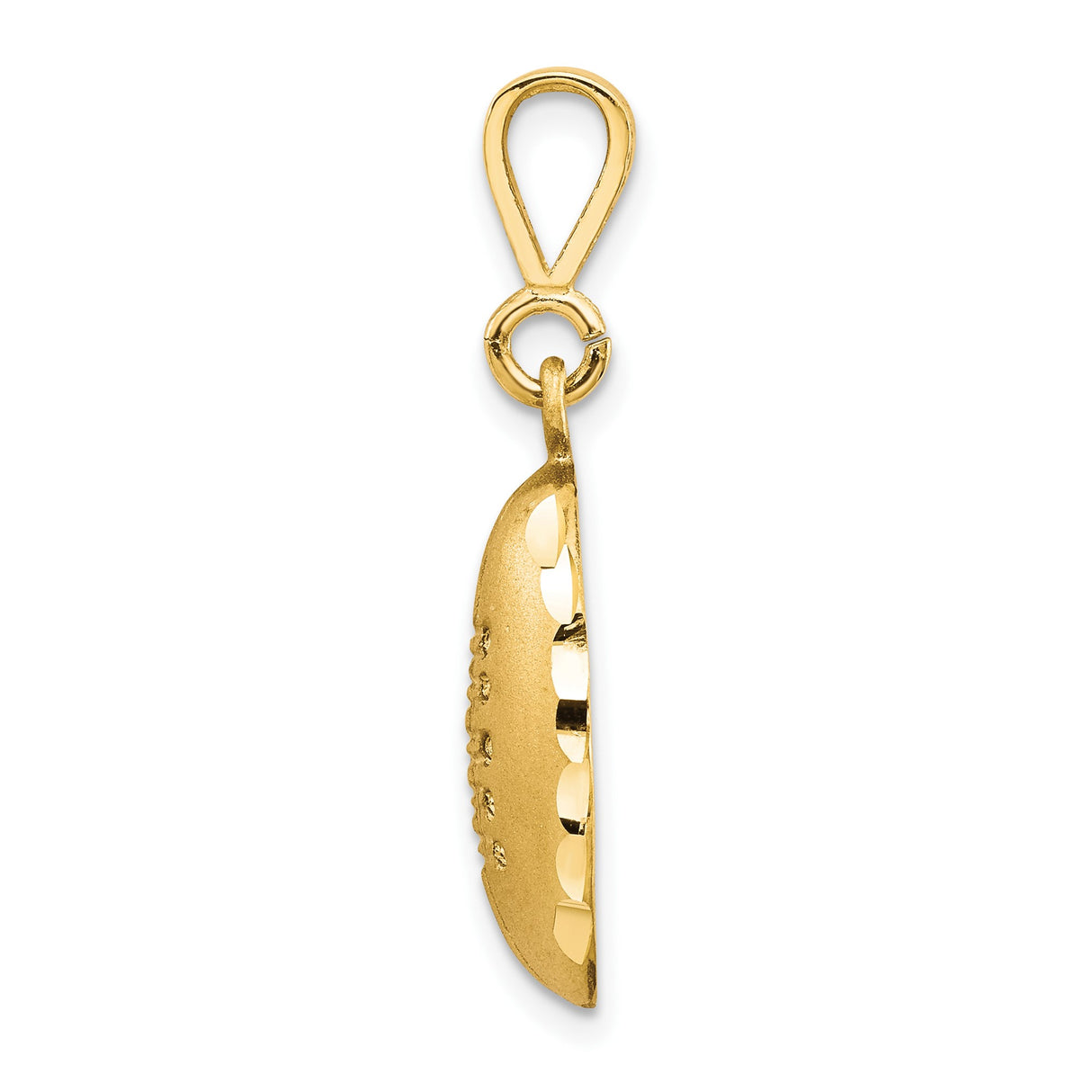 10k Yellow Gold Football Pendant, Textured Oval Design with Stitching, Sports Charm for Men or Unisex