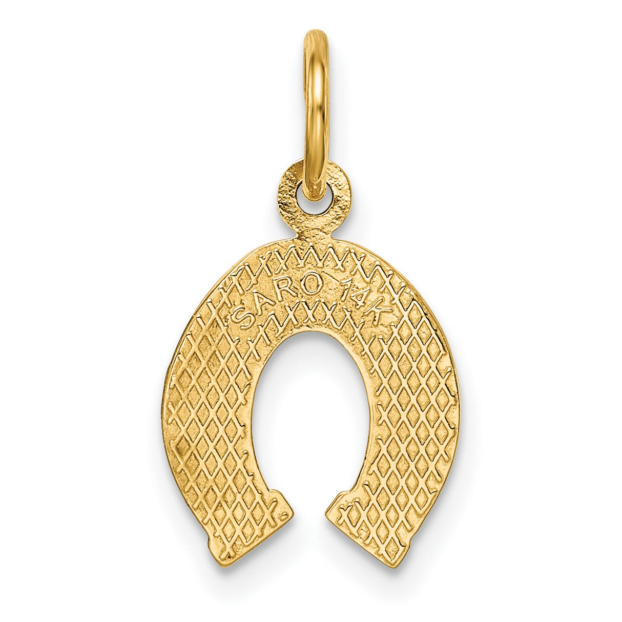 10k Yellow Gold Horseshoe Pendant Charm, Luck Symbol Jewelry for Women or Unisex Wear
