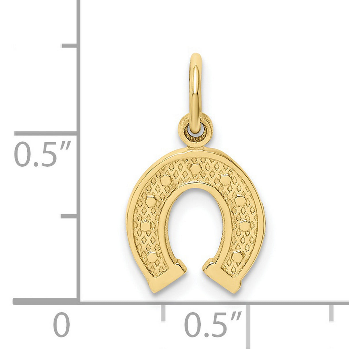10k Yellow Gold Horseshoe Pendant Charm, Luck Symbol Jewelry for Women or Unisex Wear