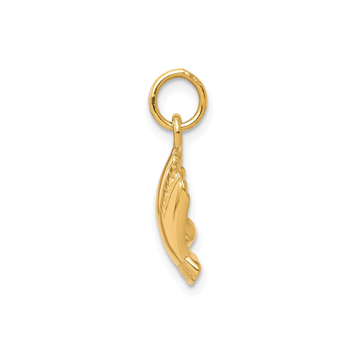 10k Yellow Gold Catchers Mitt Pendant, Detailed Baseball Glove Charm, Sports Jewelry for Men and Women