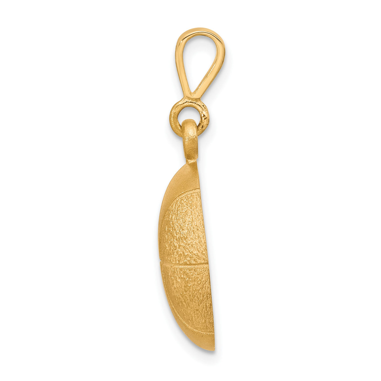10k Yellow Gold Basketball Pendant with Textured Design, Unisex Sports Charm