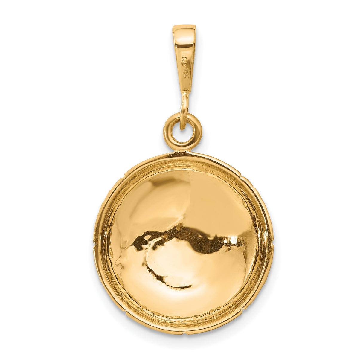 10k Yellow Gold Basketball Pendant with Textured Design, Unisex Sports Charm