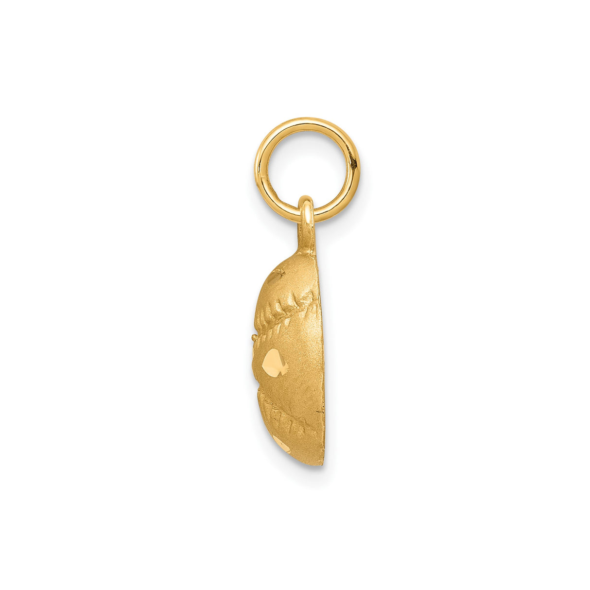 10k Yellow Gold Baseball Charm Pendant with Stitched Detail, Unisex Sports Jewelry
