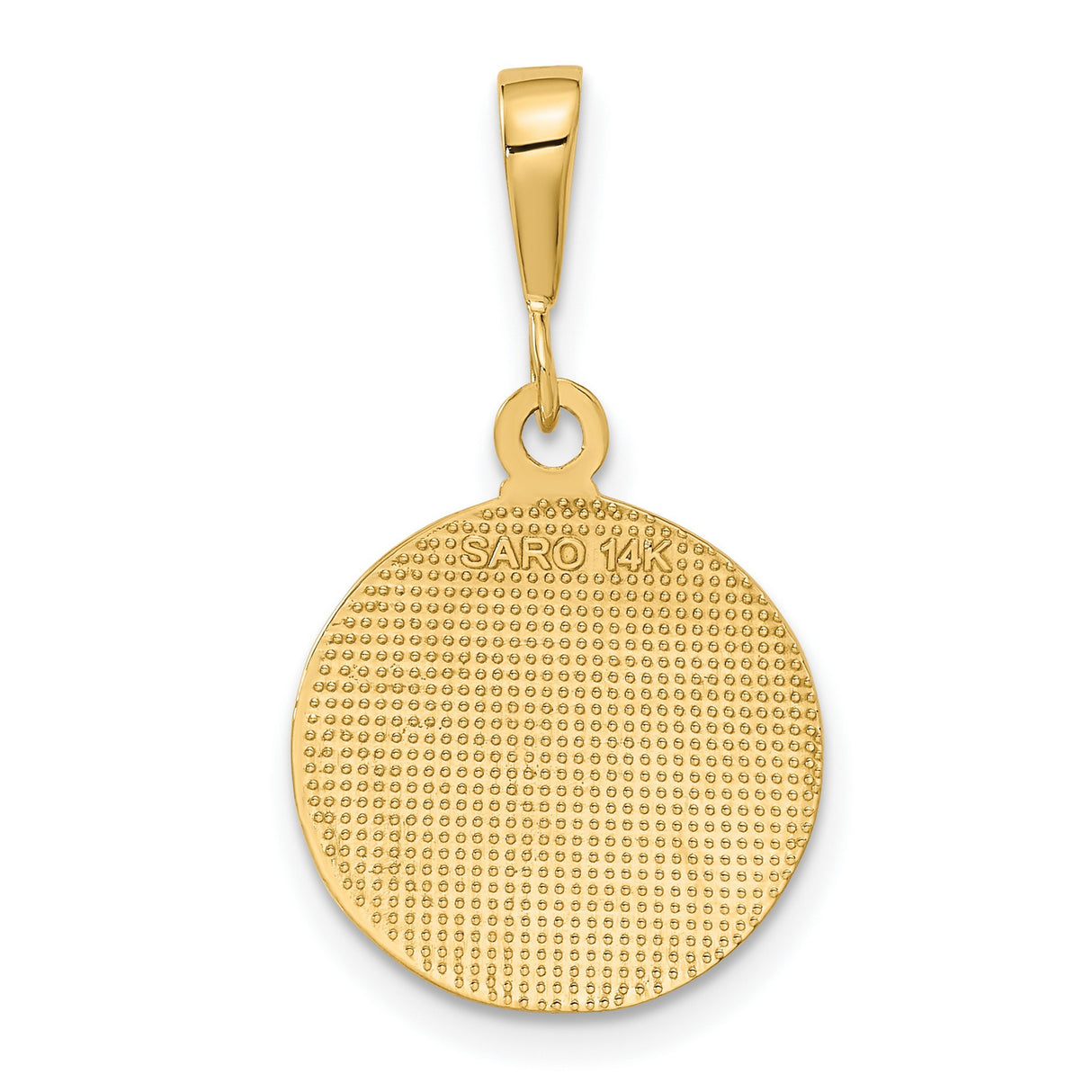 10k Yellow Gold Cherub Pendant, Detailed Angel Medallion with Satin Finish, Religious Theme