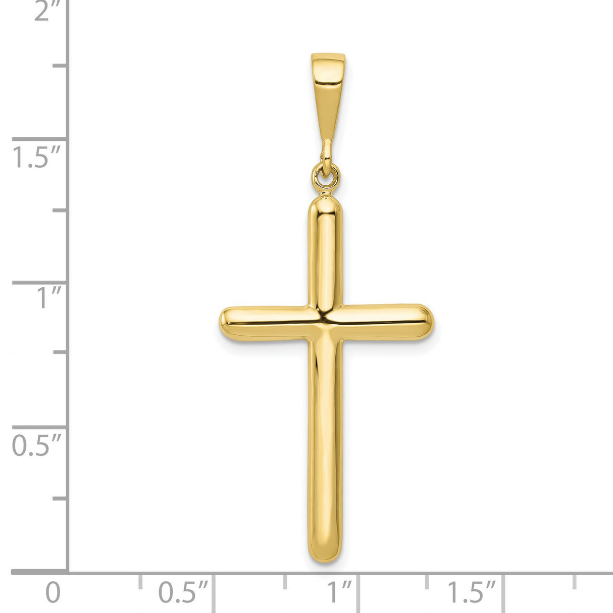 10k Yellow Gold Cross Pendant, Minimalist Religious Jewelry for Men and Women