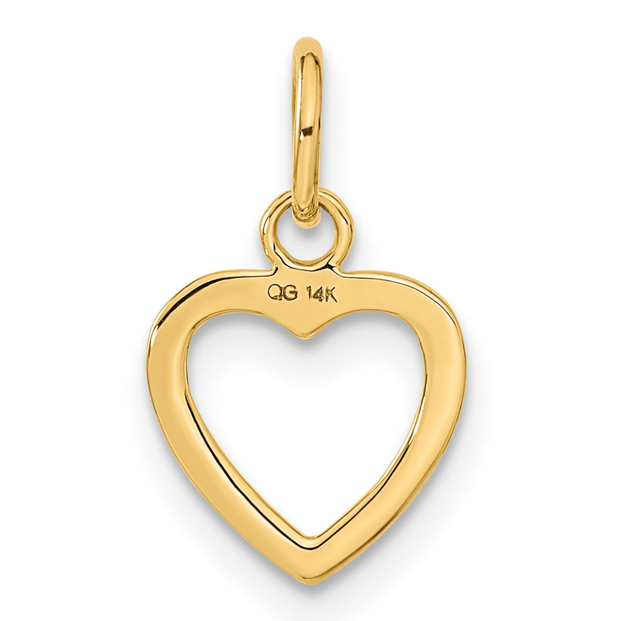 10k Yellow Gold Heart Pendant, Openwork Design, Minimalist Charm for Women