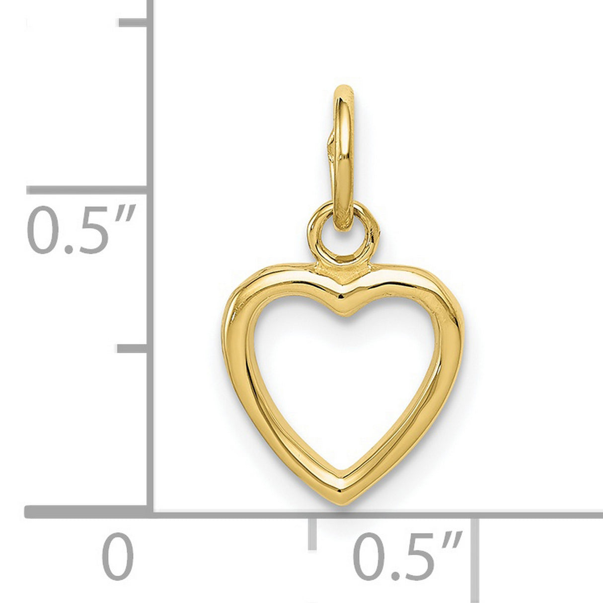 10k Yellow Gold Heart Pendant, Openwork Design, Minimalist Charm for Women