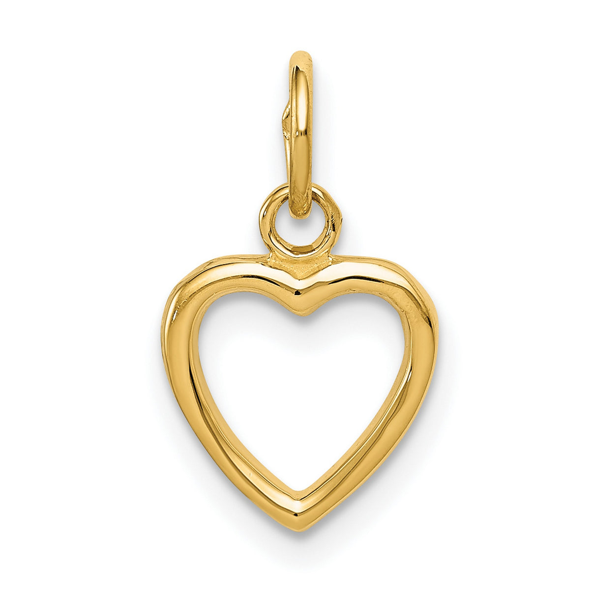 10k Yellow Gold Heart Pendant, Openwork Design, Minimalist Charm for Women