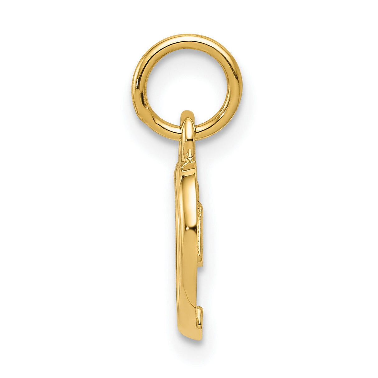 10k Yellow Gold Heart Pendant, Open Hollow Heart Charm, Minimal Design for Women