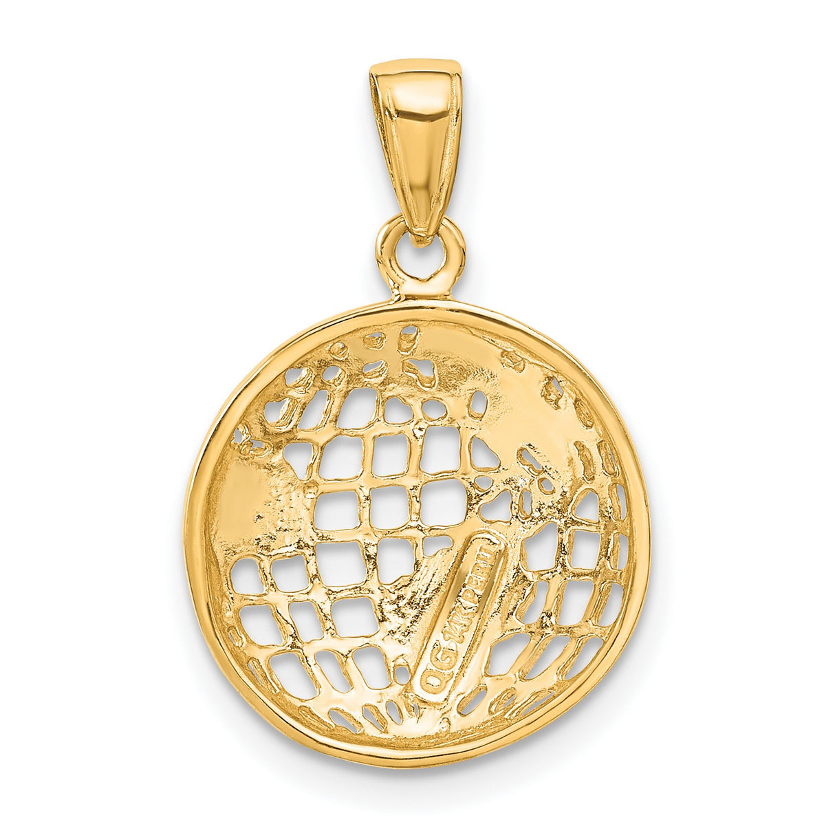 10k Yellow Gold World Map Cutout Pendant, Globe Design, Travel and Explorer Theme, Unisex