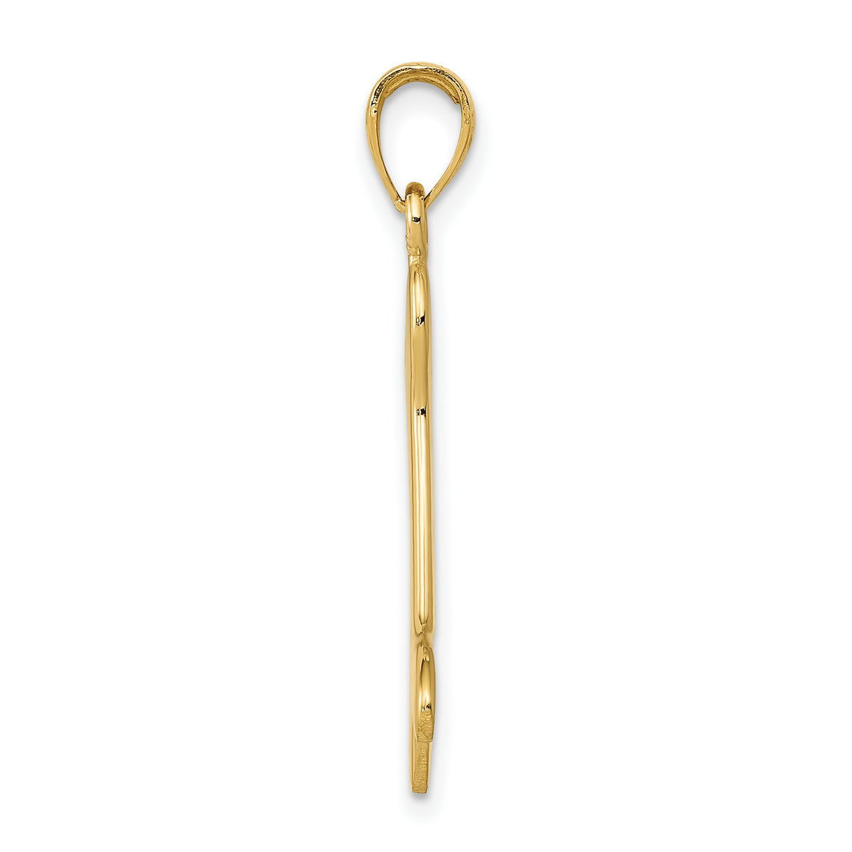 10k Yellow Gold Dog Bone Pendant, Polished Pet Motif Charm for Women or Unisex Wear