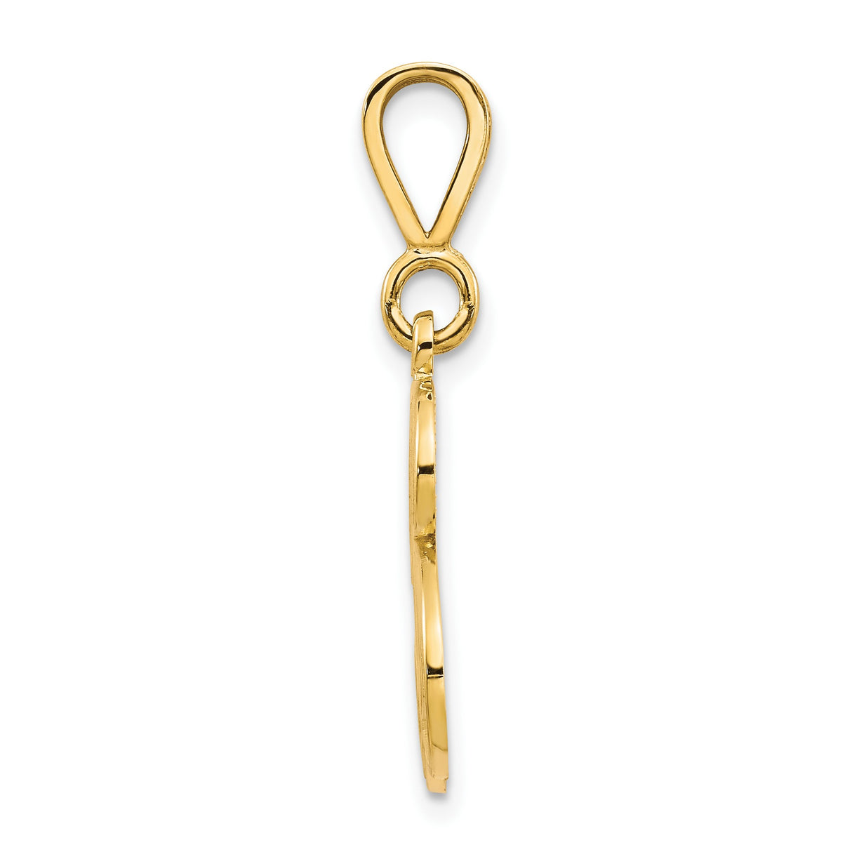 10k Yellow Gold Initial B Pendant with Filigree and Floral Script Design