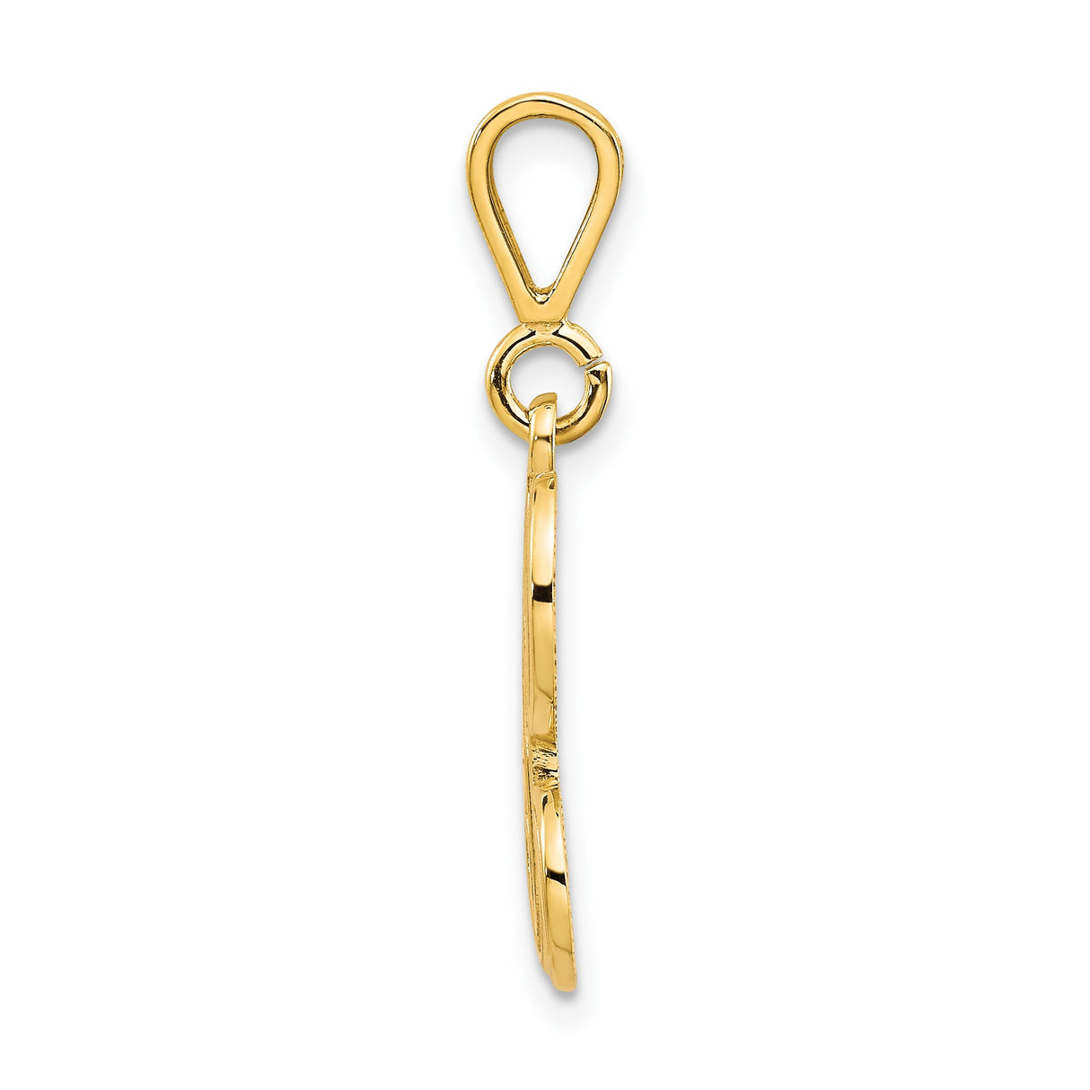 10k Yellow Gold Pendant, Letter H Monogram with Filigree Design, Dainty Charm for Women