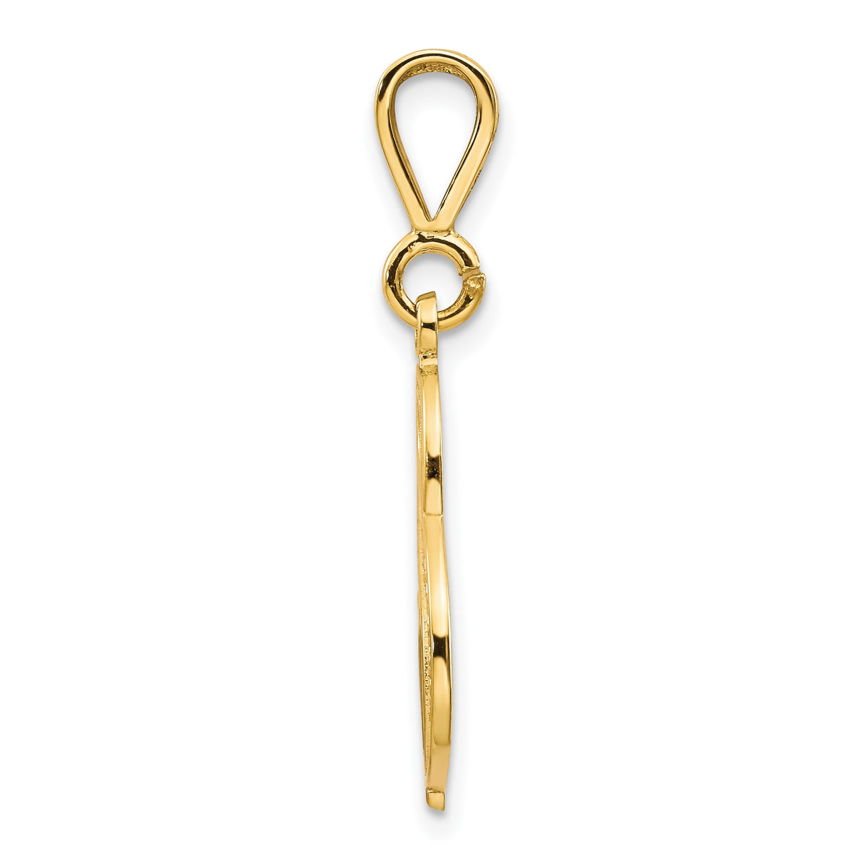 10k Yellow Gold Letter S Pendant, Filigree Scroll Monogram Charm for Women