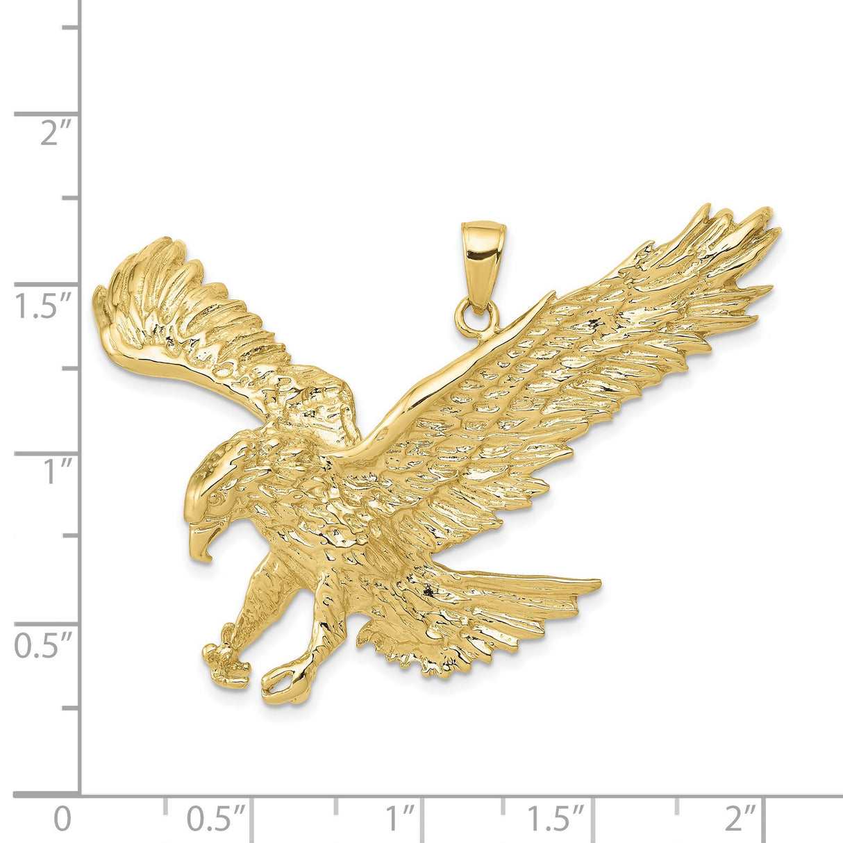 10k Yellow Gold Eagle Pendant with Outstretched Wings, Symbol of Strength and Freedom for Men