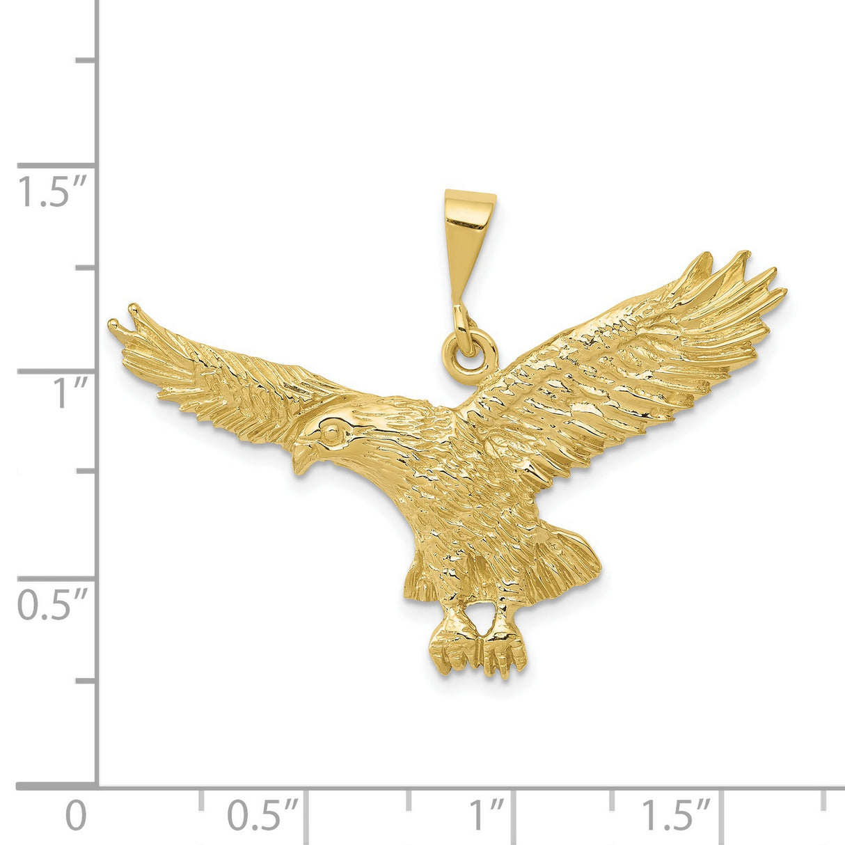 10k Yellow Gold Eagle Pendant with Outstretched Wings, Symbol of Strength and Freedom for Men