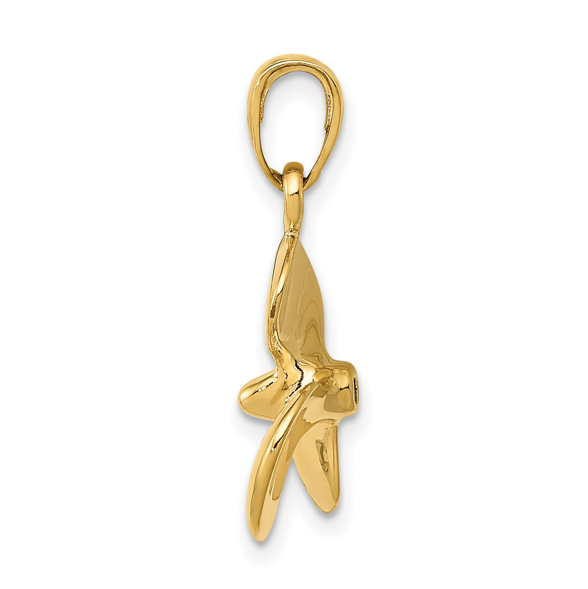10k Yellow Gold Propeller Pendant, Nautical Three-Blade Marine Charm for Men or Unisex