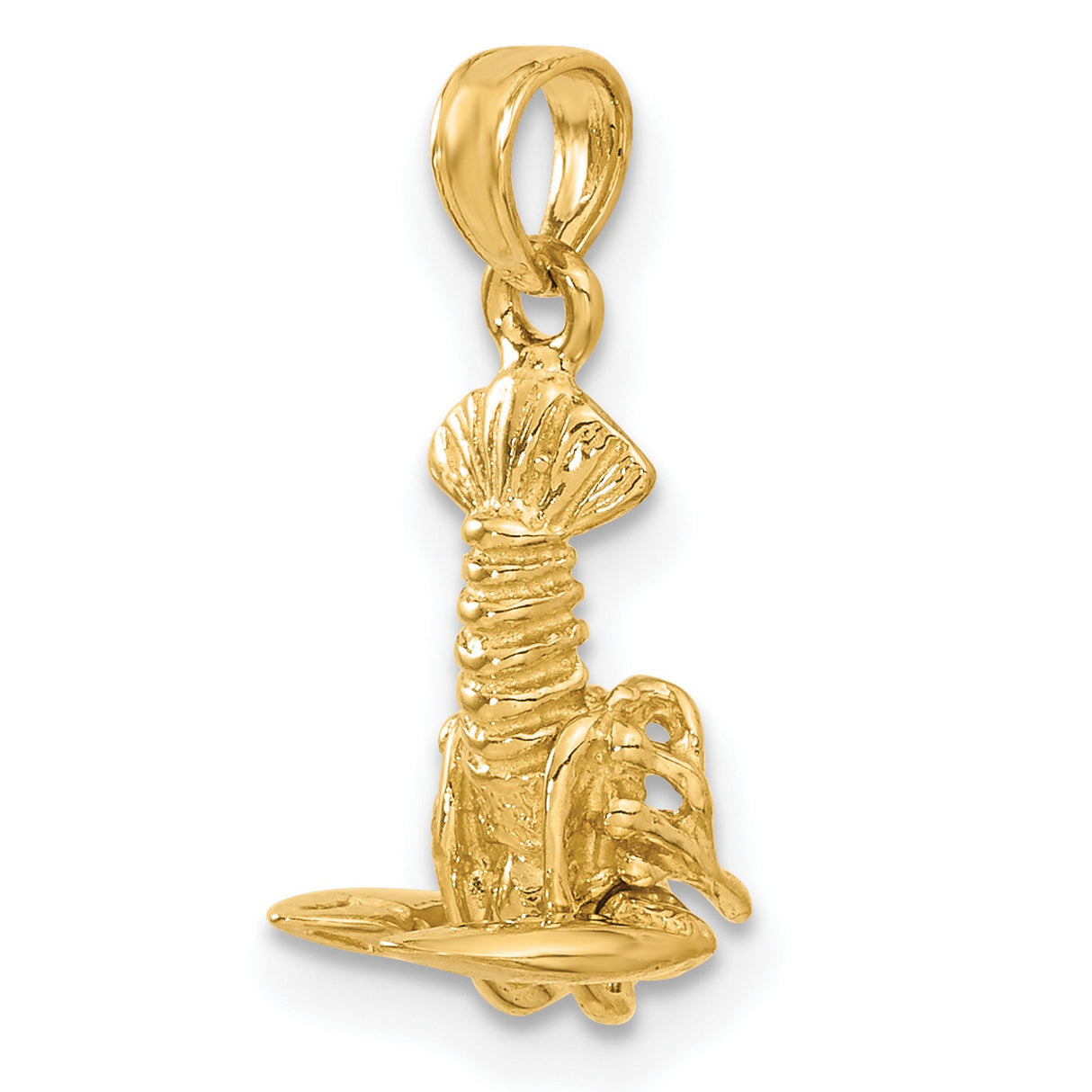 10k Yellow Gold Lobster Pendant, Nautical Marine Animal Design, Unisex Sea Life Charm