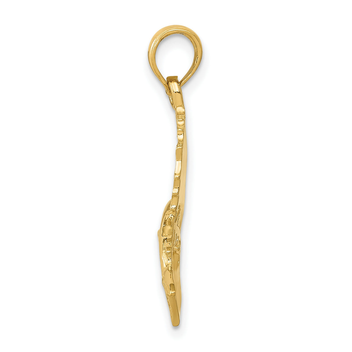 10k Yellow Gold Sailfish Pendant, Detailed Billfish Nautical Design for Men or Unisex