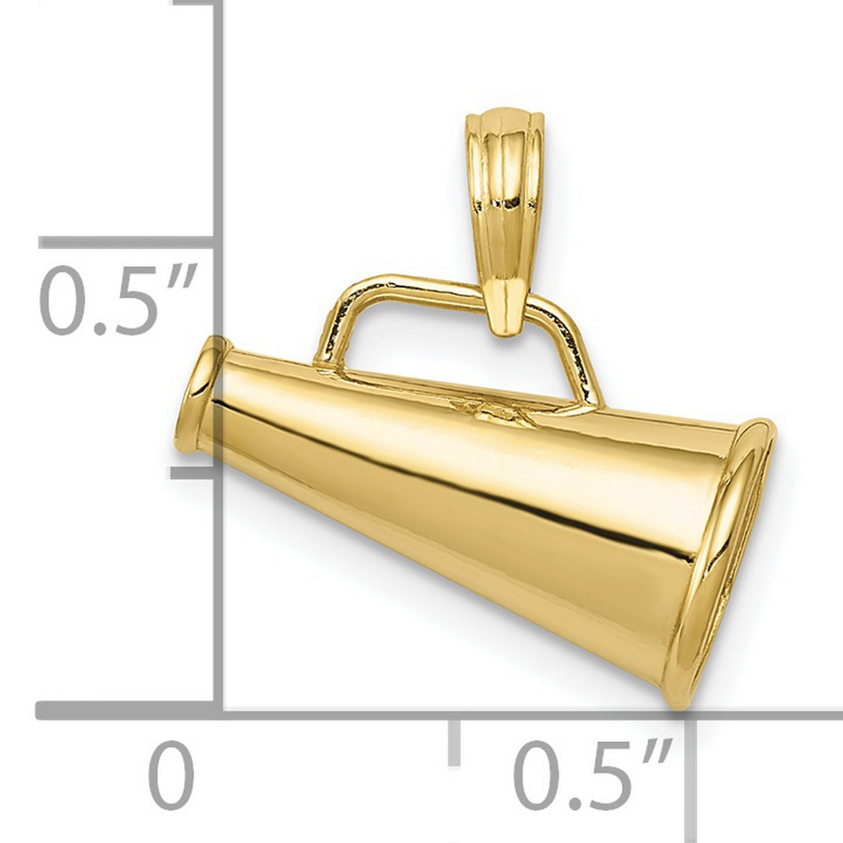 10k Yellow Gold Megaphone Pendant, Cheerleader Sports Charm, Team Spirit Jewelry