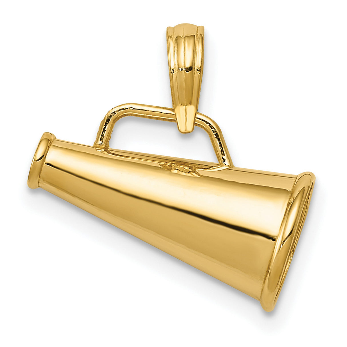 10k Yellow Gold Megaphone Pendant, Cheerleader Sports Charm, Team Spirit Jewelry