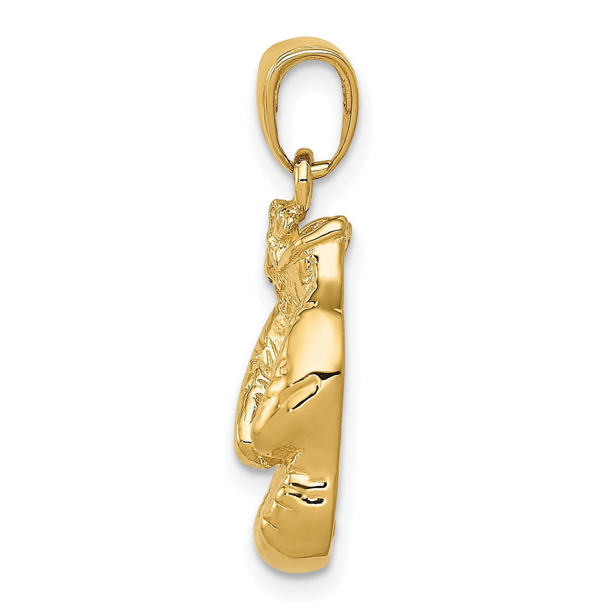 10k Yellow Gold Boxing Gloves Pendant with Lace-Up Detail, Fighter and Sports Theme
