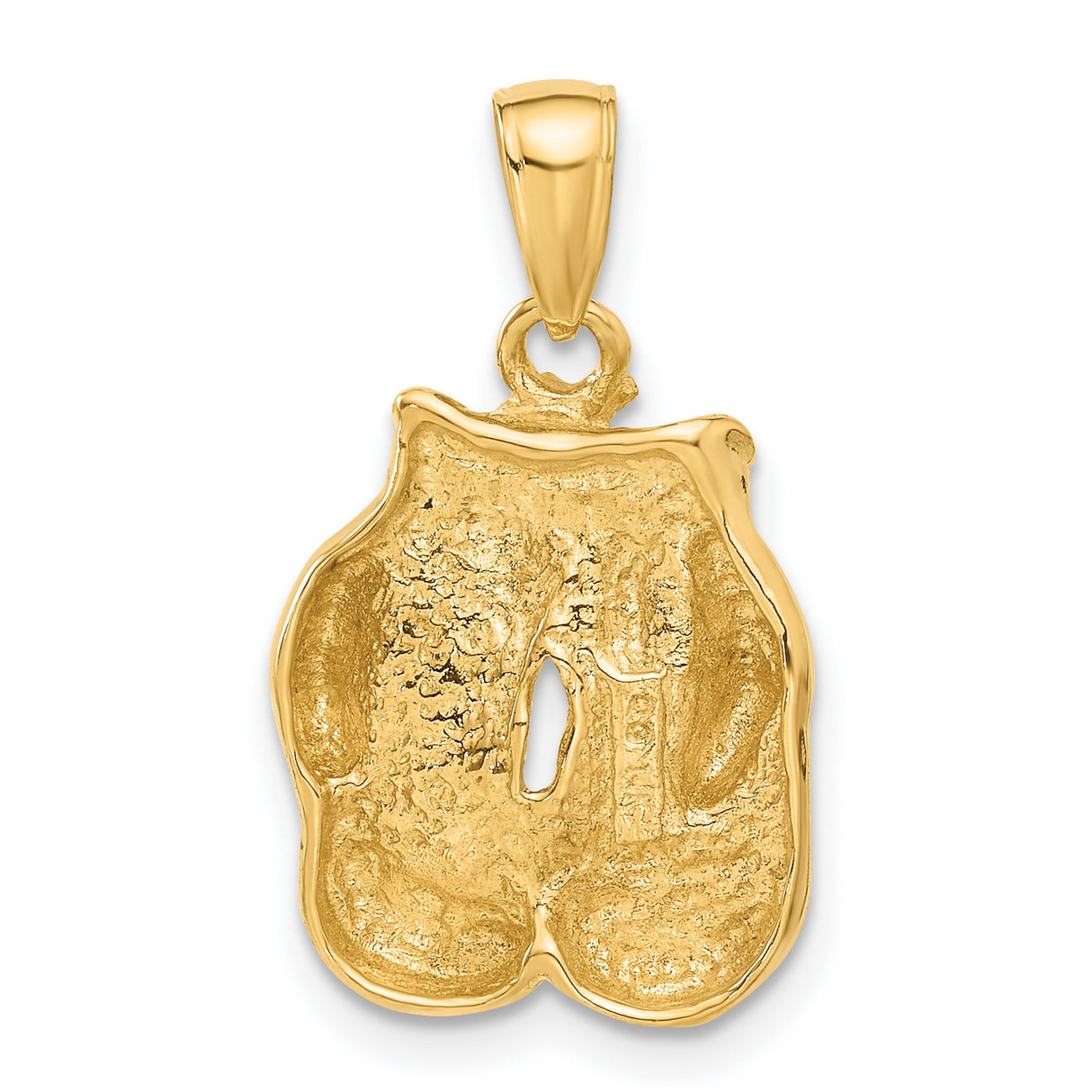 10k Yellow Gold Boxing Gloves Pendant with Lace-Up Detail, Fighter and Sports Theme