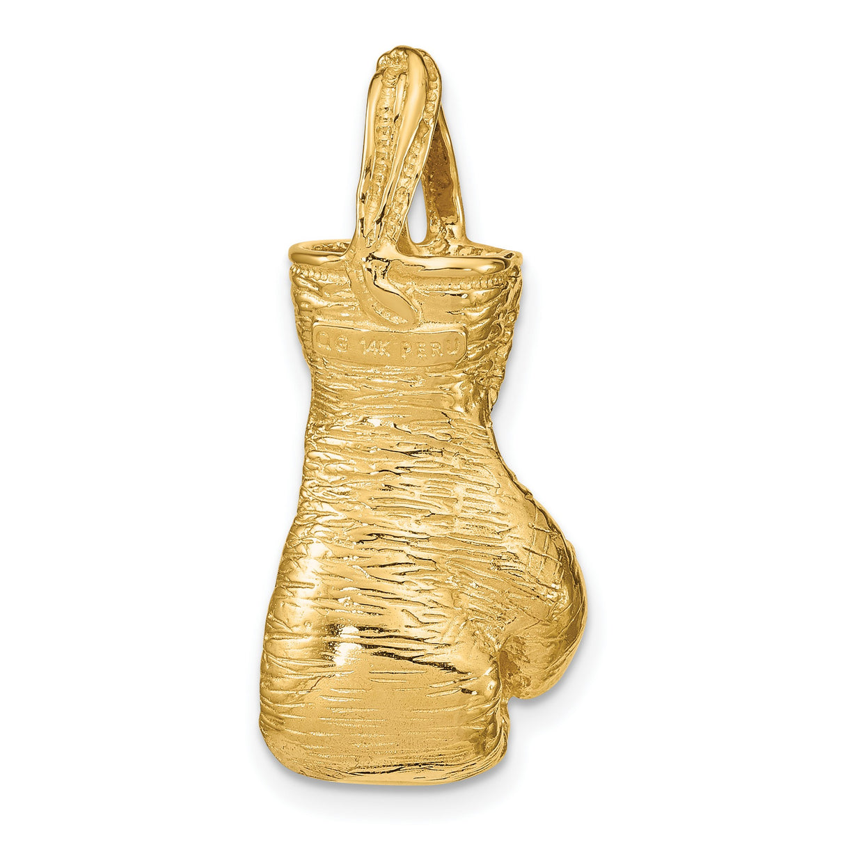 10k Yellow Gold Boxing Glove Pendant, Realistic Laced Design, Sports Jewelry for Men or Unisex