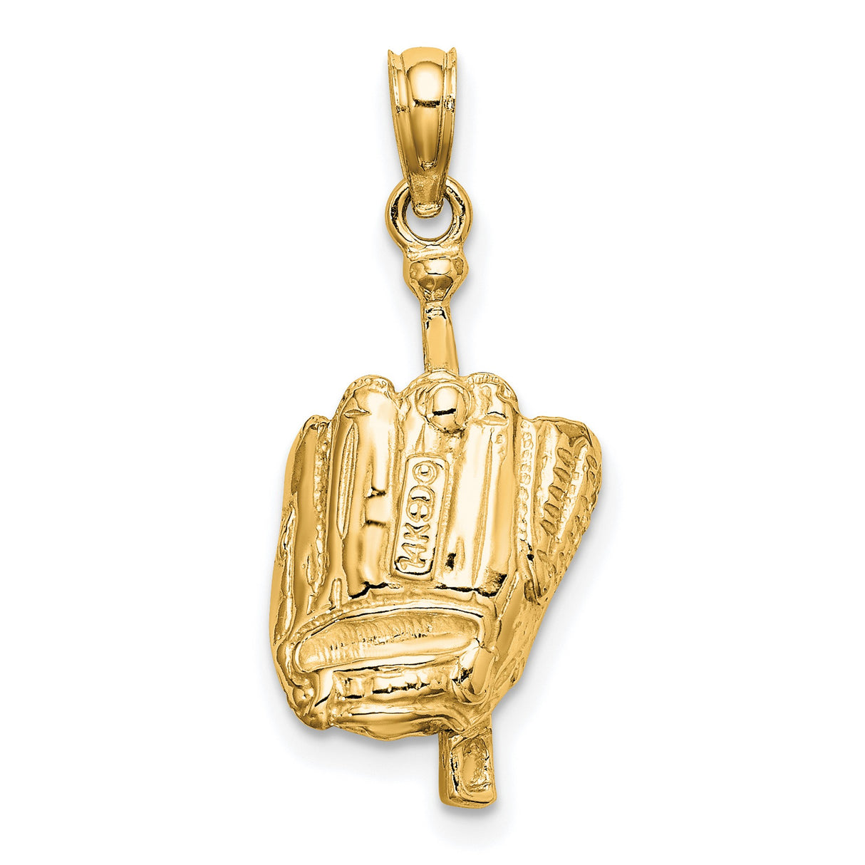 10k Yellow Gold Baseball Glove Bat Ball Pendant, Sports Charm for Men or Women