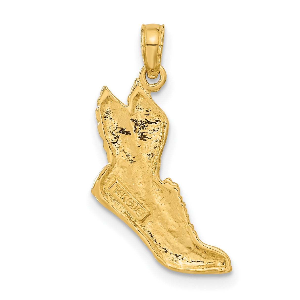 10k Yellow Gold Pendant, Winged Sneaker Design, Mythology Inspired Track and Field Charm