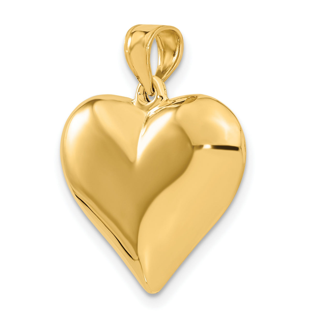 10k Yellow Gold Heart Pendant, Smooth Polished Finish, Classic Love Symbol for Women
