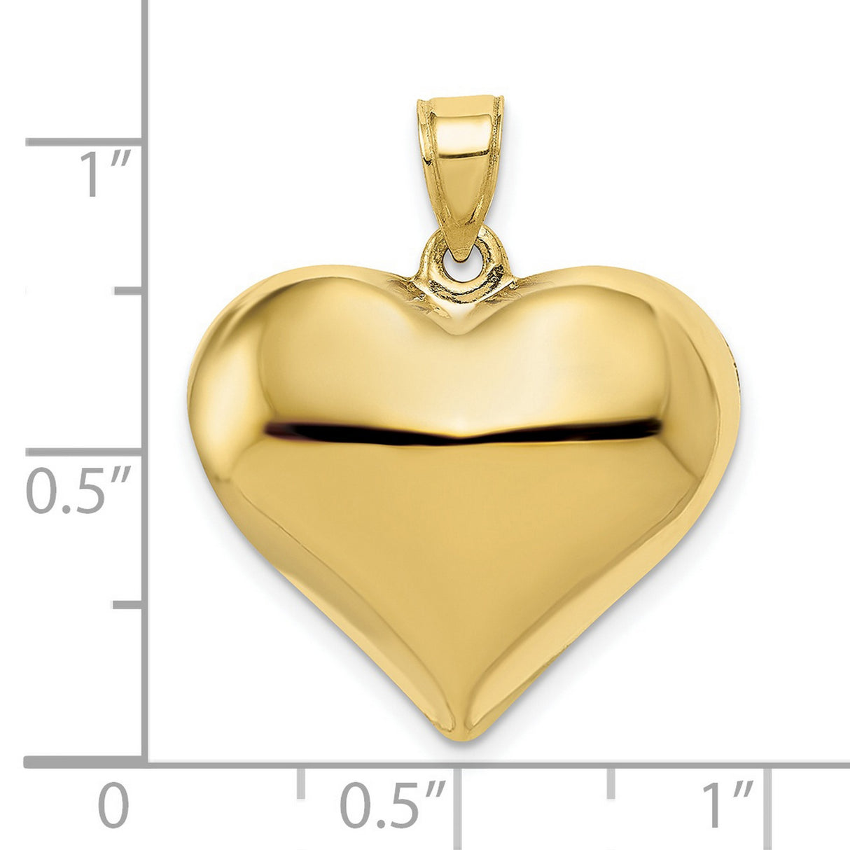 10k Yellow Gold Heart Pendant, Smooth Polished Finish, Classic Love Symbol for Women