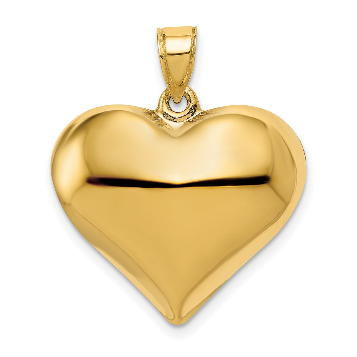 10k Yellow Gold Heart Pendant, Smooth Polished Finish, Classic Love Symbol for Women