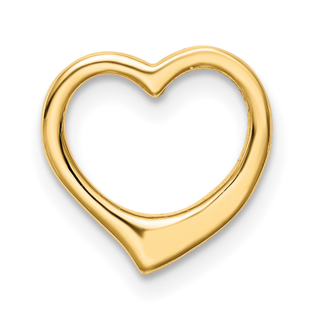 10k Yellow Gold Heart Pendant, Open Design with Polished Finish, Minimalist Romantic Jewelry for Women