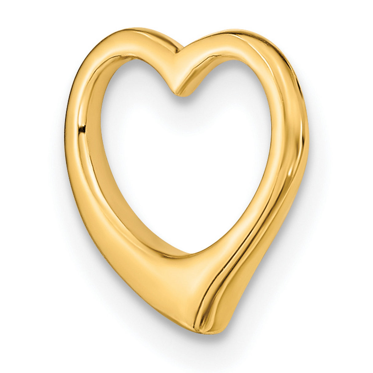 10k Yellow Gold Heart Pendant, Open Design with Polished Finish, Minimalist Romantic Jewelry for Women