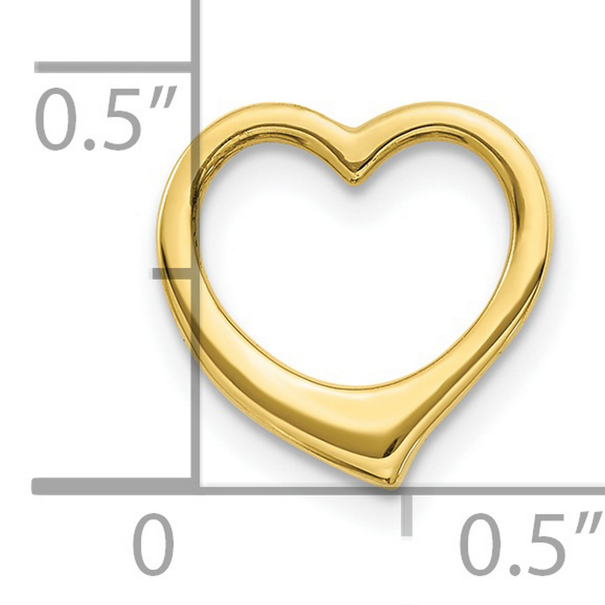 10k Yellow Gold Heart Pendant, Open Design with Polished Finish, Minimalist Romantic Jewelry for Women