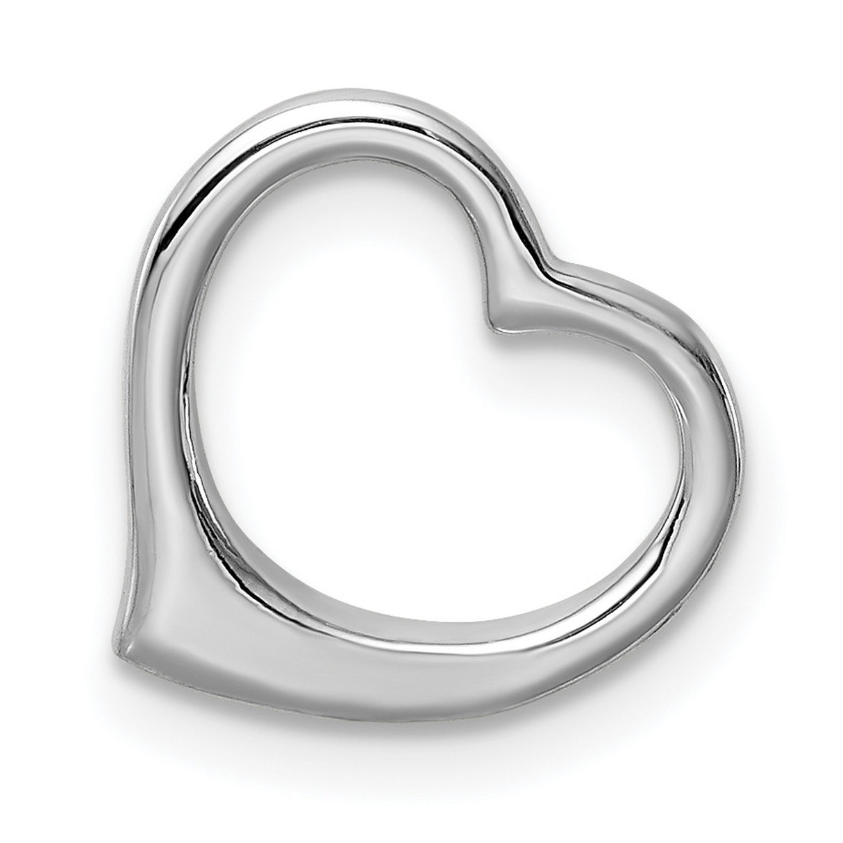 10k White Gold Heart Pendant, Open Design Minimalist Jewelry for Women