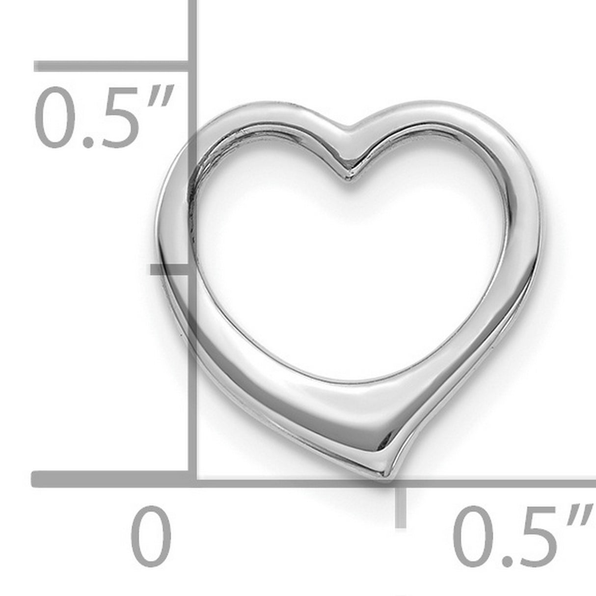 10k White Gold Heart Pendant, Open Design Minimalist Jewelry for Women