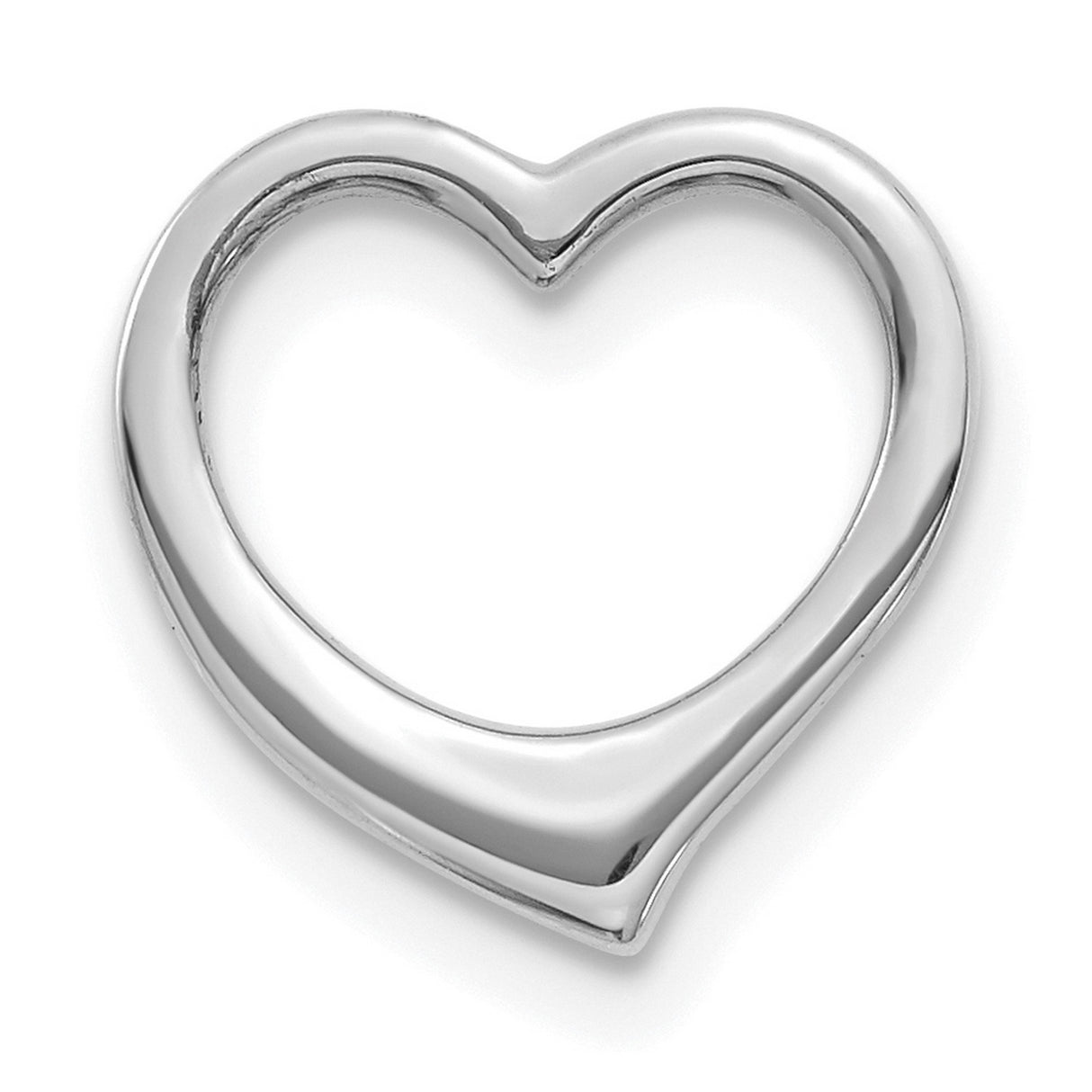 10k White Gold Heart Pendant, Open Design Minimalist Jewelry for Women