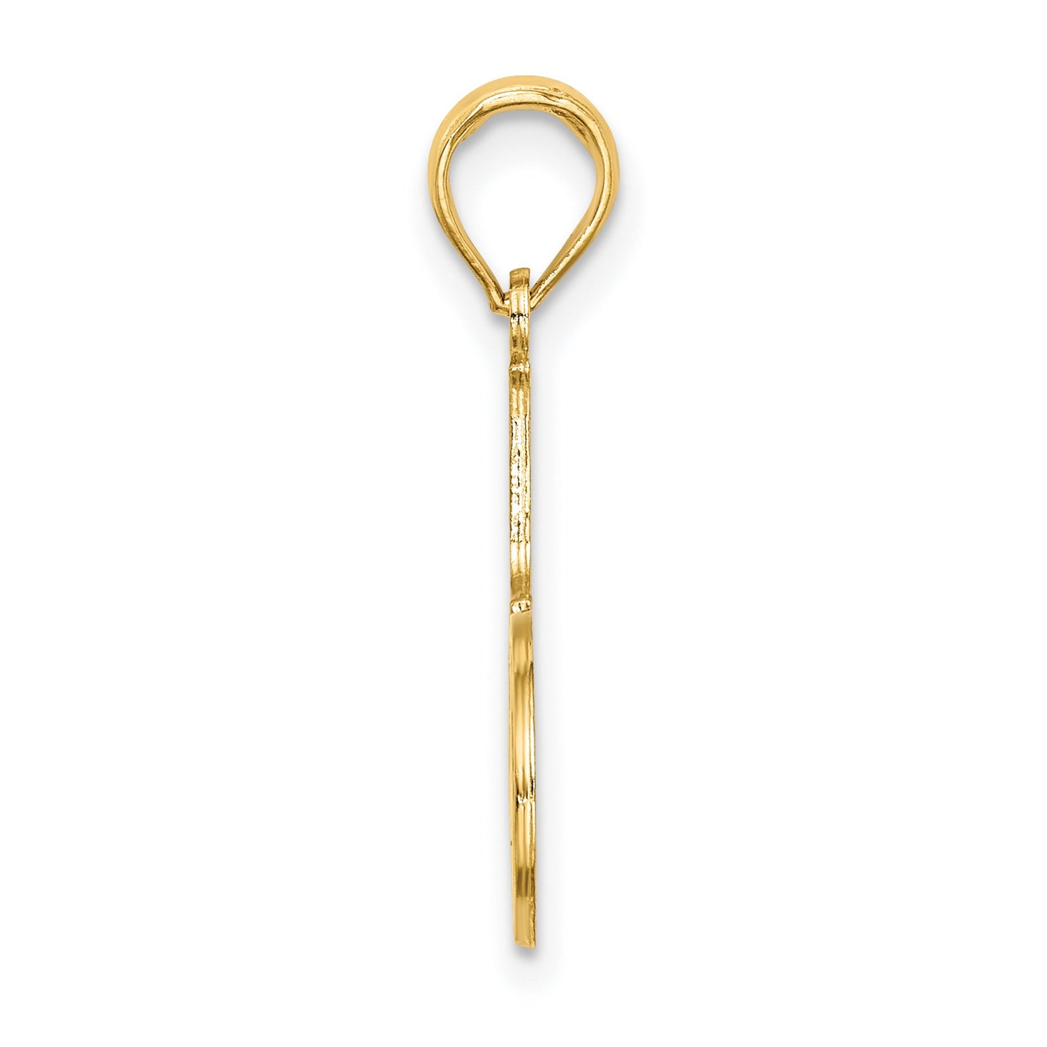 10k Yellow Gold Number One Mother Pendant, Script Charm Celebrating Love and Motherhood