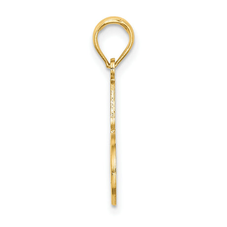 10k Yellow Gold Number One Mother Pendant, Script Charm Celebrating Love and Motherhood