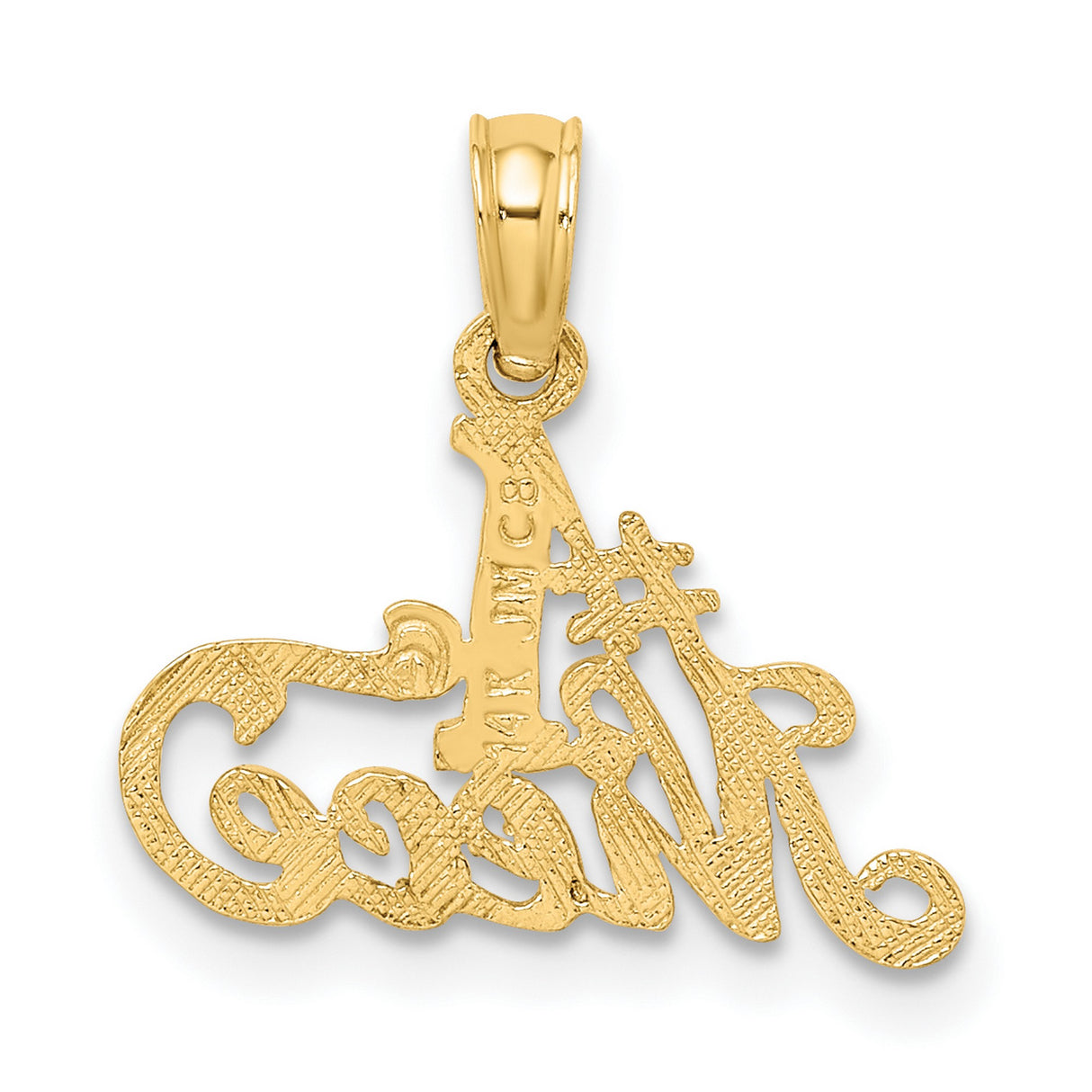 10k Yellow Gold Niece Pendant, Cursive Script Charm, Sentimental Family Jewelry for Women