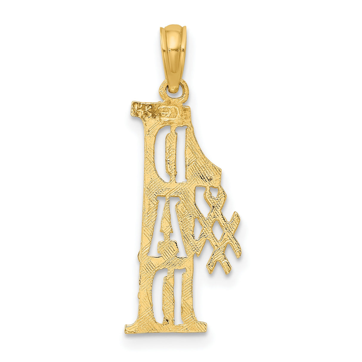10k Yellow Gold Pendant with Number One Dad Baseball Bat Design for Men