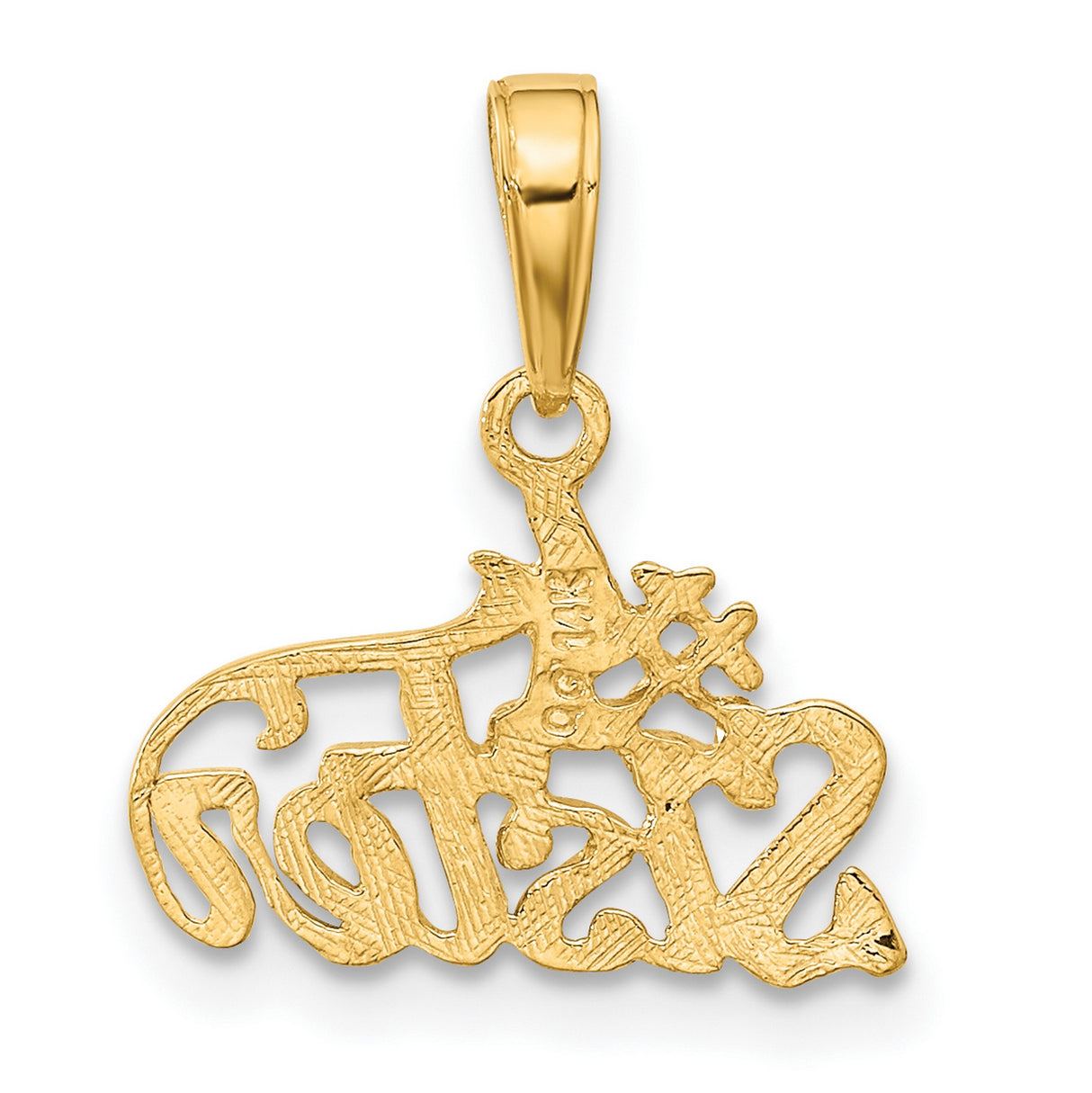 10k Yellow Gold Pendant, Number One Sister Script Design, Sentimental Family Charm for Women