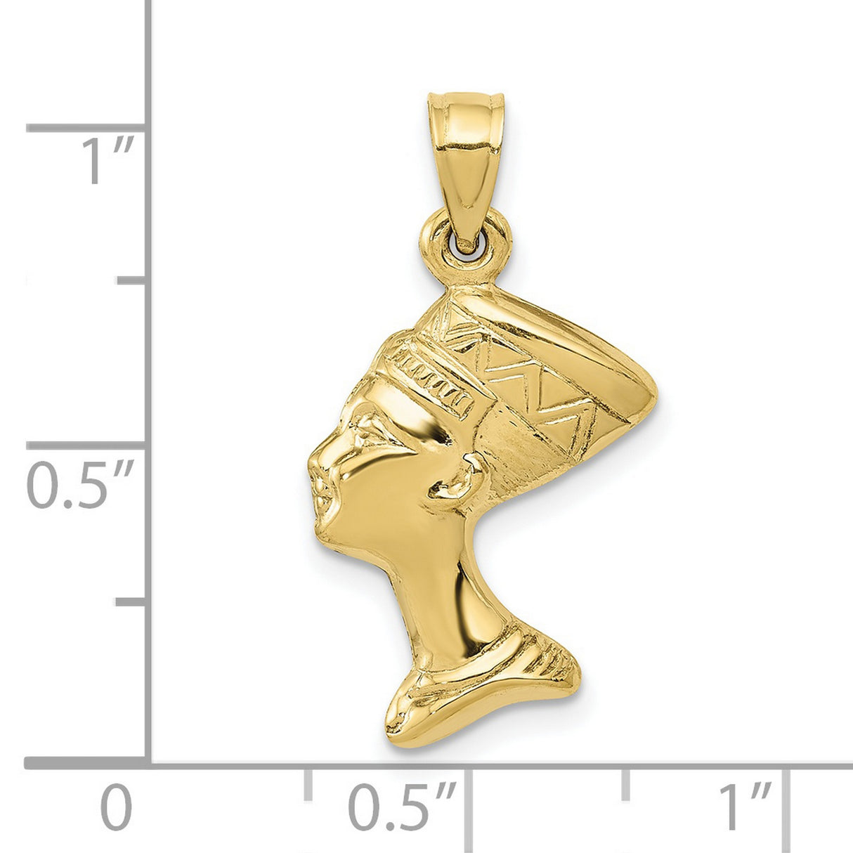 10k Yellow Gold Nefertiti Pendant, Egyptian Queen Profile, African Cultural Jewelry for Women