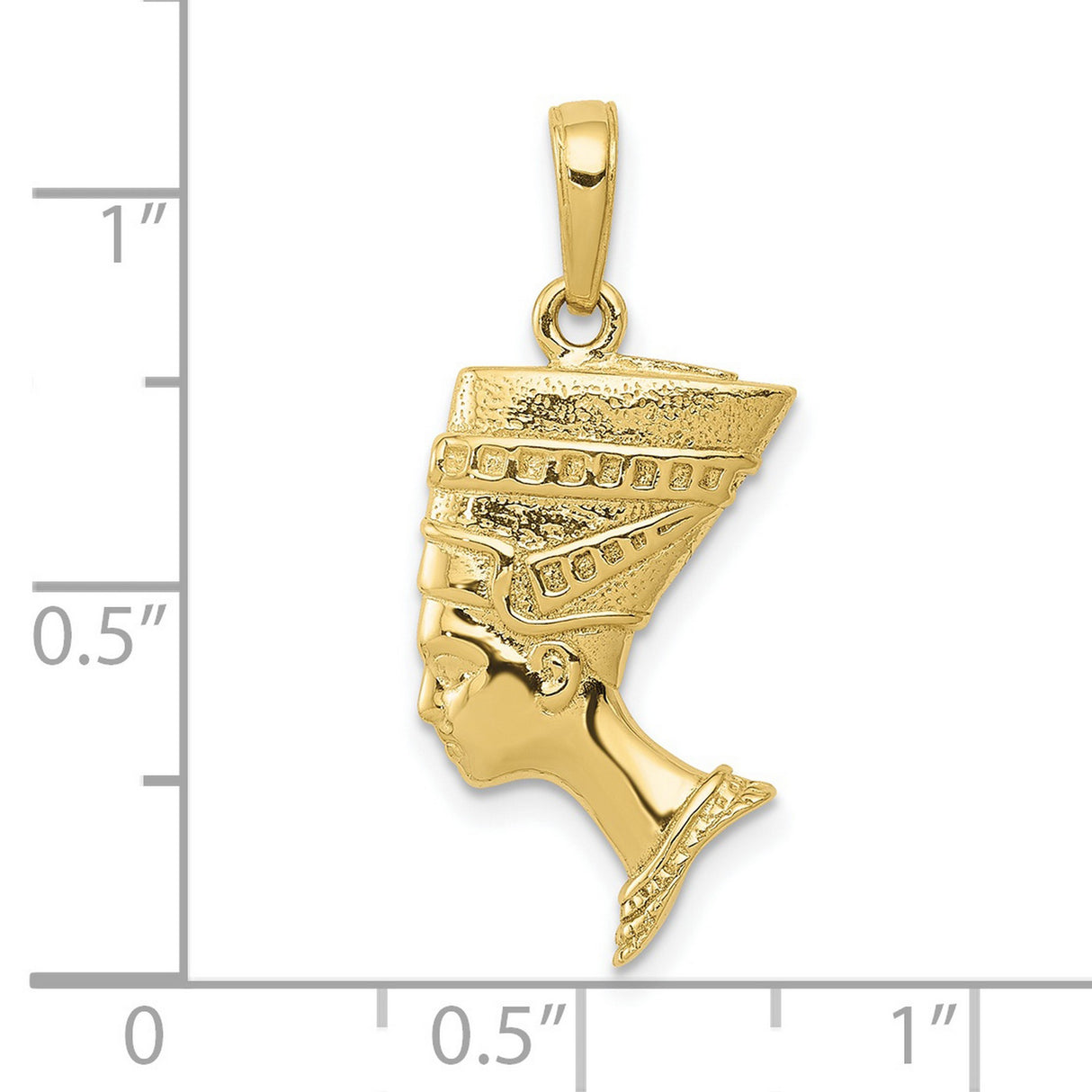 10k Yellow Gold Nefertiti Pendant, Egyptian Queen Profile, African Heritage Jewelry for Women